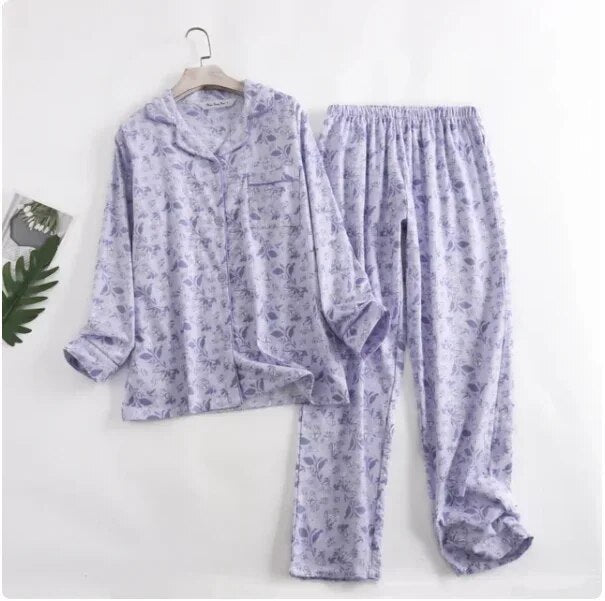 Luvik | naisten pyjama-setti eloisilla kuvioilla Kaksiosainen