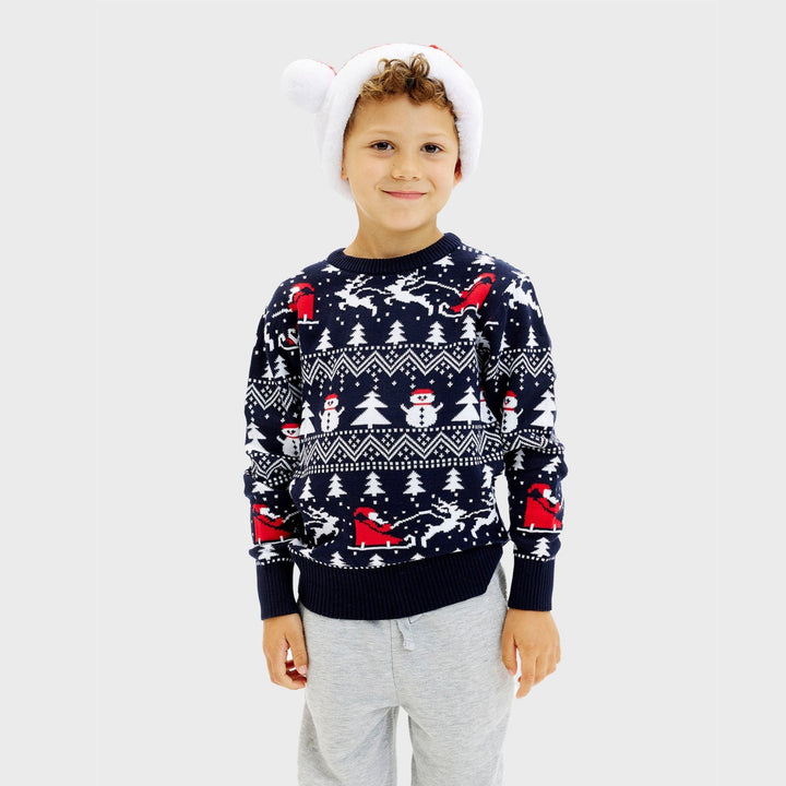 Luvik | Stilig juleskjorte Navy - Barn