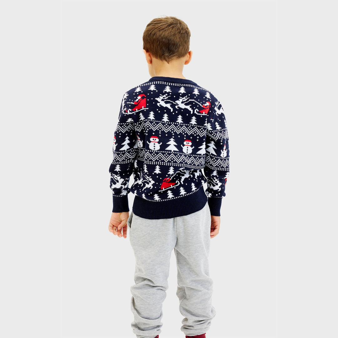 Luvik | Stilig juleskjorte Navy - Barn