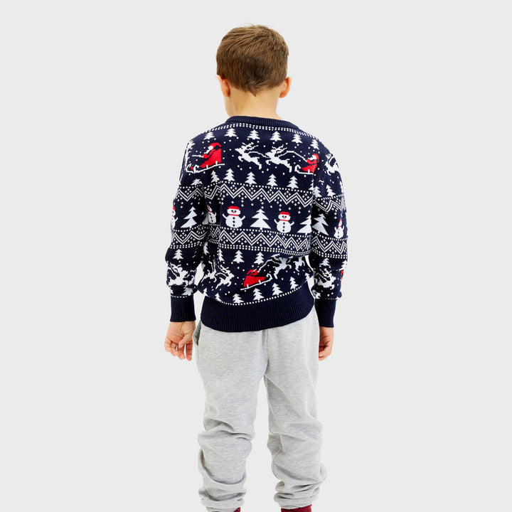 Luvik | Stilig juleskjorte Navy - Barn