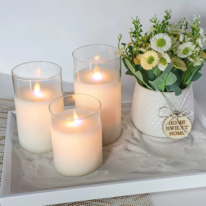 Luvikno | LuxeLumen LED Lysestake Set | Elegante LED lys med fjernkontroll for atmosfærisk stemning