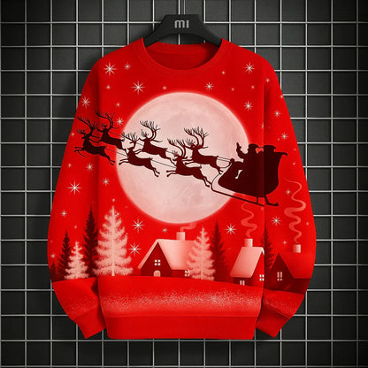 Luvik | Miesten Collegepaita - Mukava, Neulottu & Ainulaatuisella 3D Joulukuosisella Painatuksella