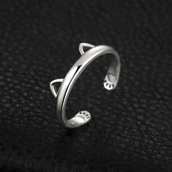 Kitty Øre Klo Klem 925 Sølv Ring | Luvikno