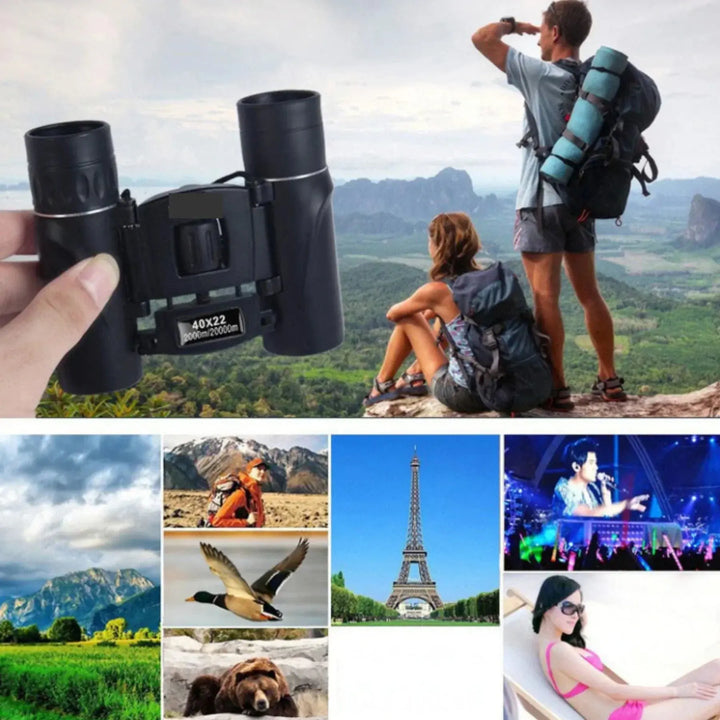 Folding binoculars 40x22 for travel and outdoor | Luvikno