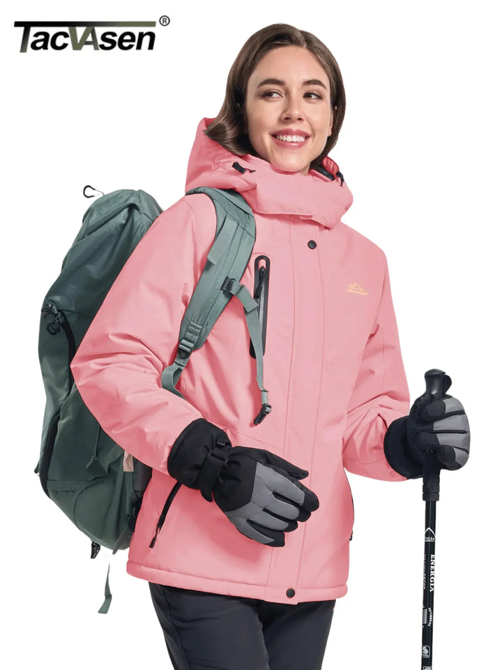 Luvik | Parka Talvitakki - Lämpimämpi ja vettä hylkivä takki irrotettavalla hupulla, fleece-vuori ja 5 vetoketjutaskua