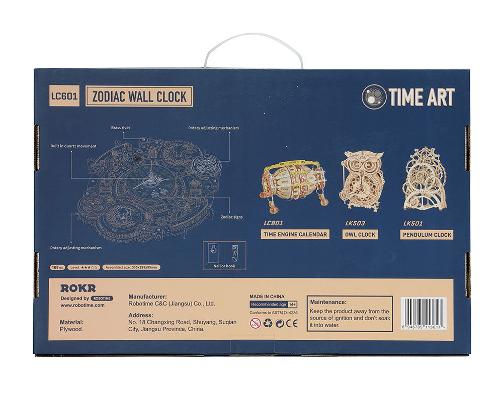 Zodiac Veggklokke og Kalender Luvikno