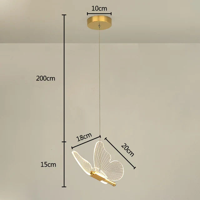 LED Sommerfugl Hengelampe - Moderne Design for Barnerom | Luvikno