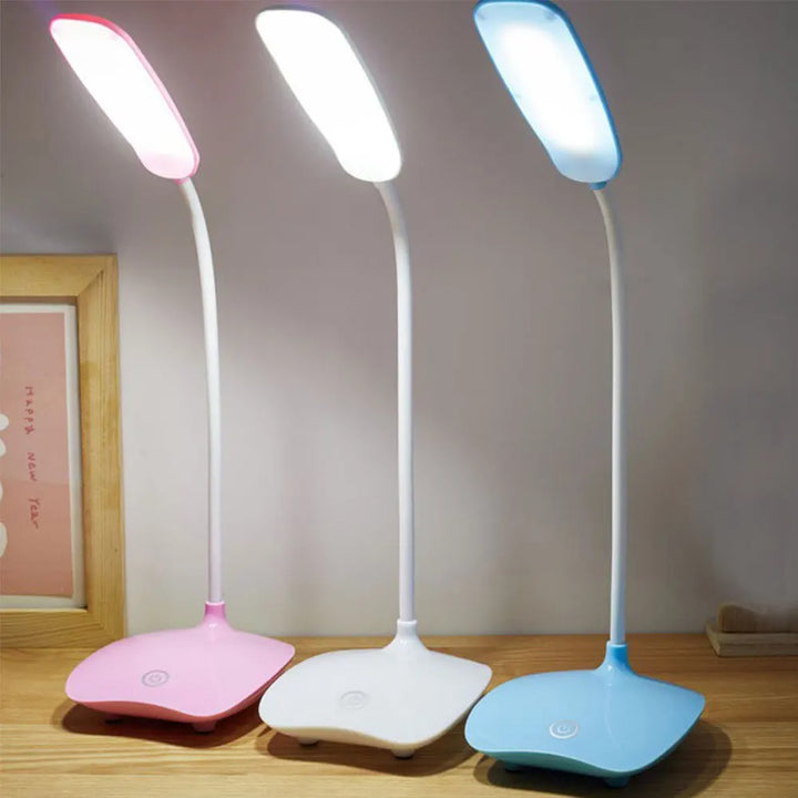 Multifunksjonell LED bordlampe med fleksibel hals – Dimmbar, øyevennlig, perfekt for kontor og nattbord | Luvikno