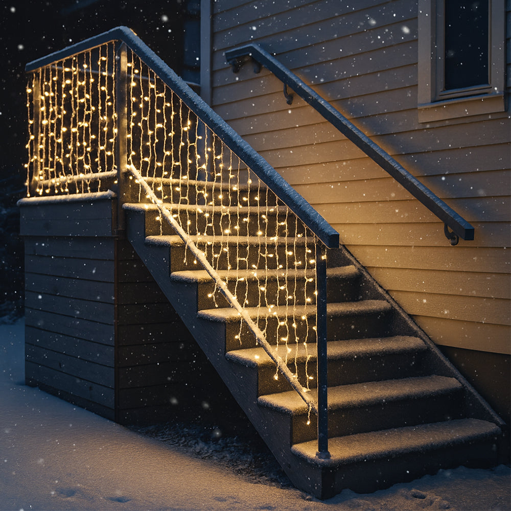 Fairy lights with icicles 95 LED 3 meter, varm hvit | Luvikno