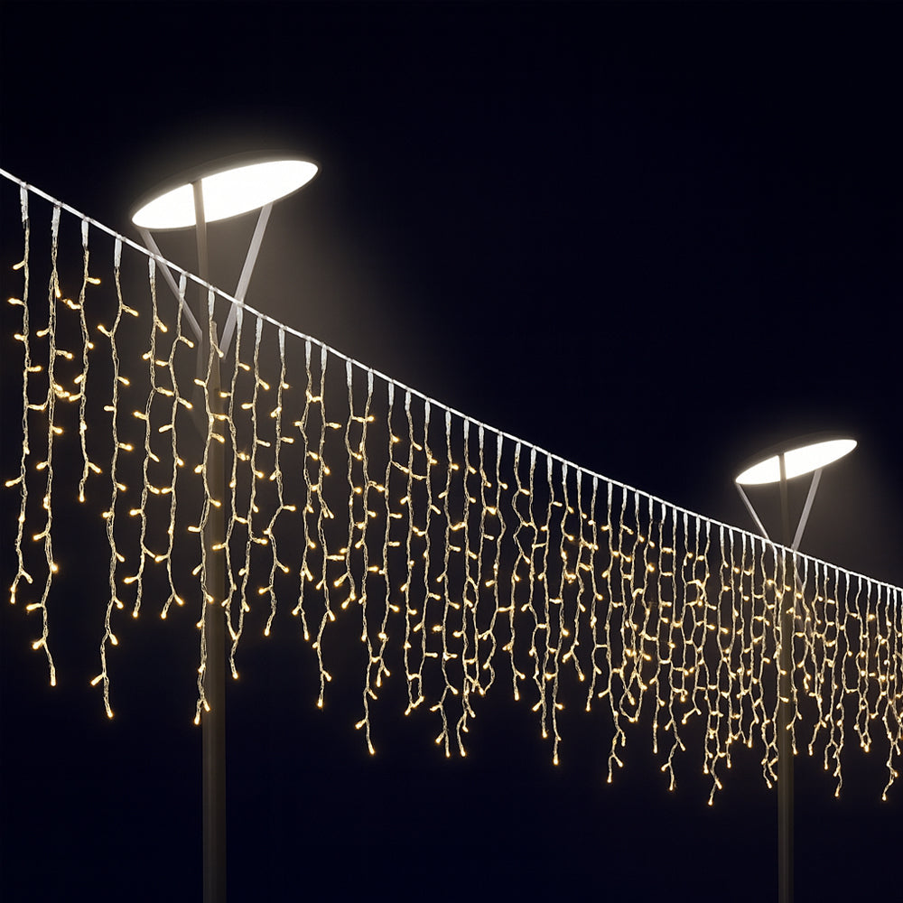 Fairy lights with icicles 95 LED 3 meter, varm hvit | Luvikno