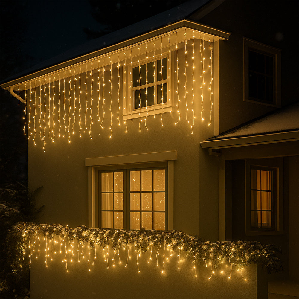 Fairy lights with icicles 95 LED 3 meter, varm hvit | Luvikno
