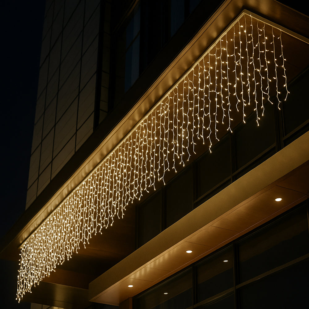 Fairy lights with icicles 95 LED 3 meter, varm hvit | Luvikno