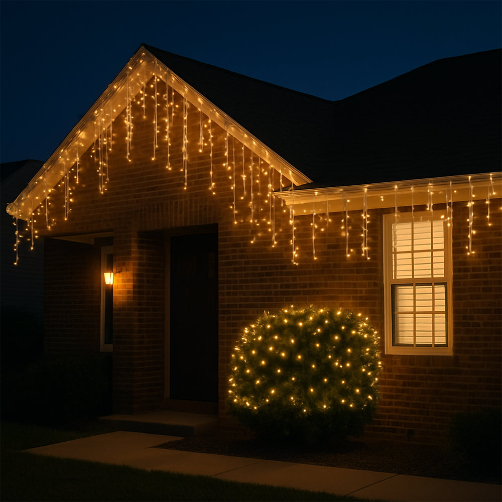 Fairy lights with icicles 95 LED 3 meter, varm hvit | Luvikno