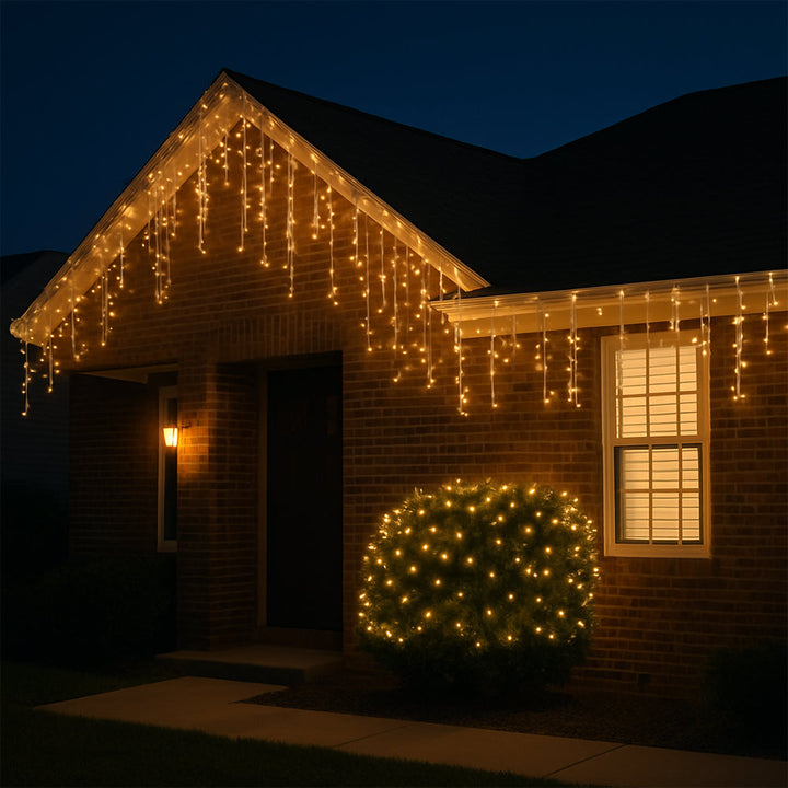 Fairy lights with icicles 95 LED 3 meter, varm hvit | Luvikno