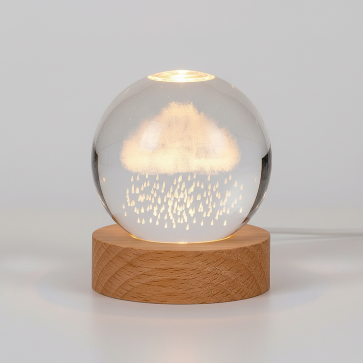 Luvikno | AstroGlobe 3D Lampe – Sferisk Trelampe med Varm LED Lys og Planetdesign