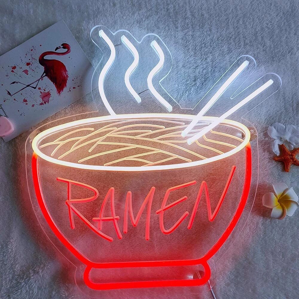Ramen Neon Lys Skilt Luvikno