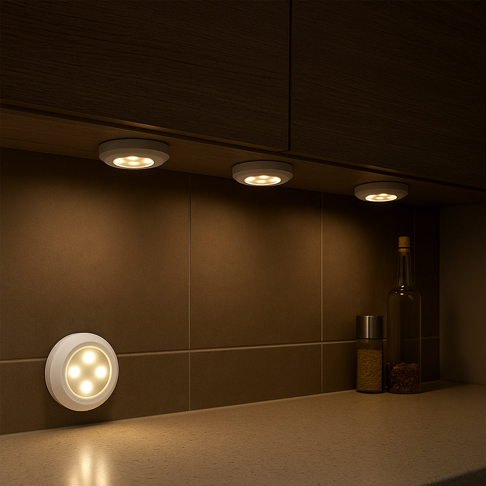 LED Spot (runde) 3 stk. inkl. fjernkontroll | Luvikno