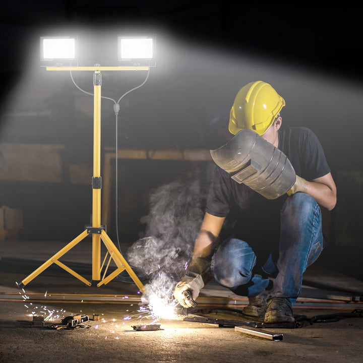 LED Konstruksjonslys 2 x 50W/100W/200W med Stativ Justerbar | Luvikno