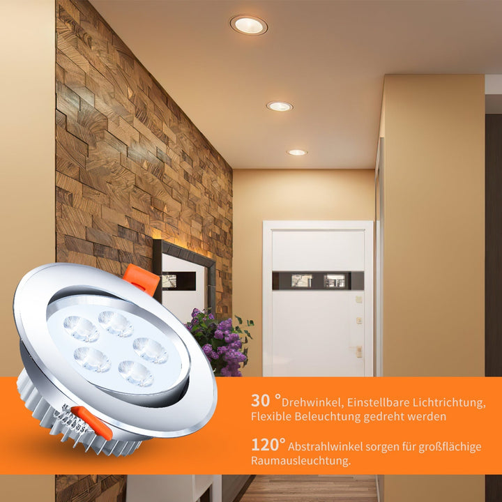 LED innfelt spotlight LED spot 3W kjølig hvit/varm hvit | Luvikno