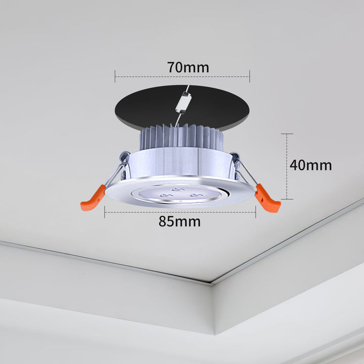 LED innfelt spotlight LED spot 3W kjølig hvit/varm hvit | Luvikno
