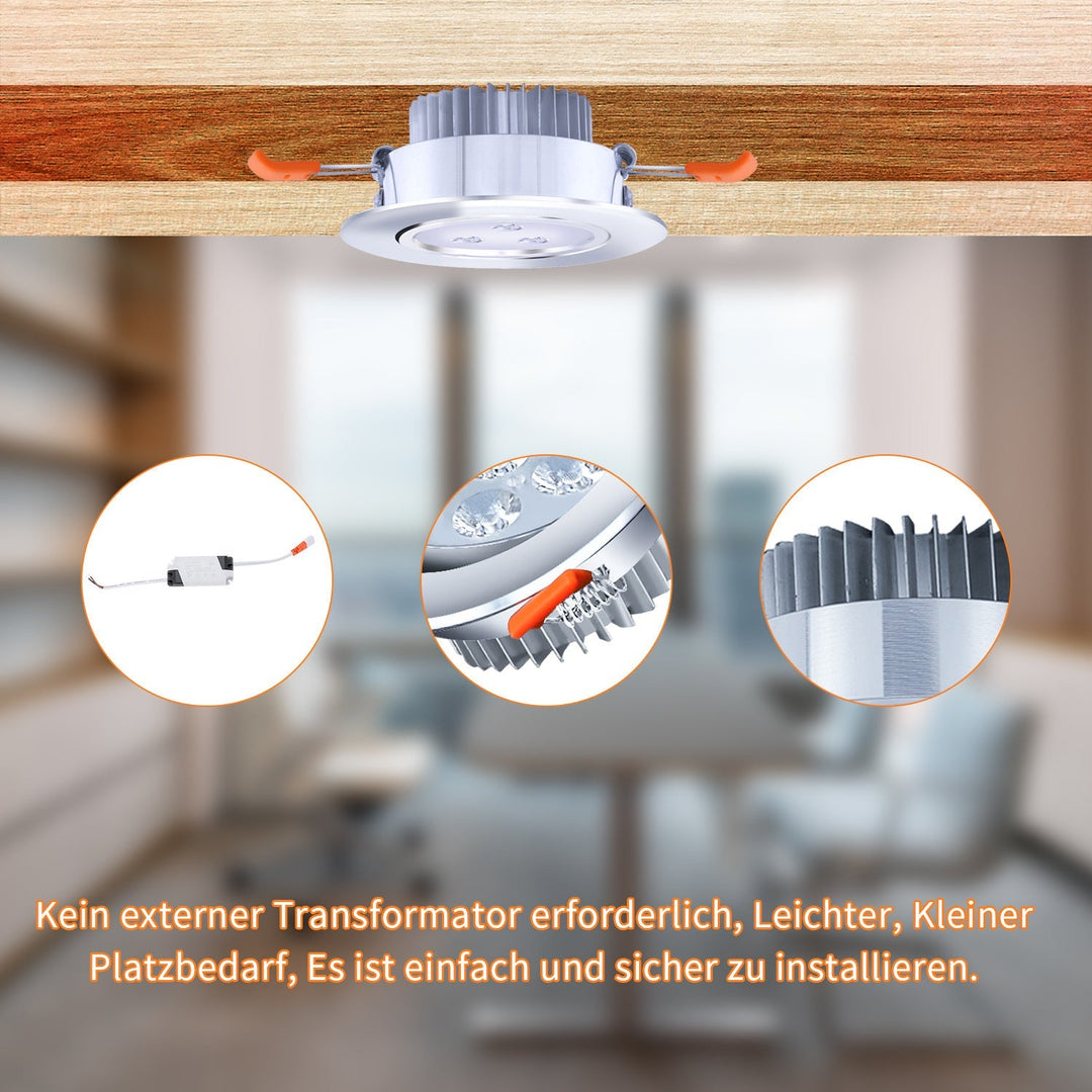 LED innfelt spotlight LED spot 3W kjølig hvit/varm hvit | Luvikno