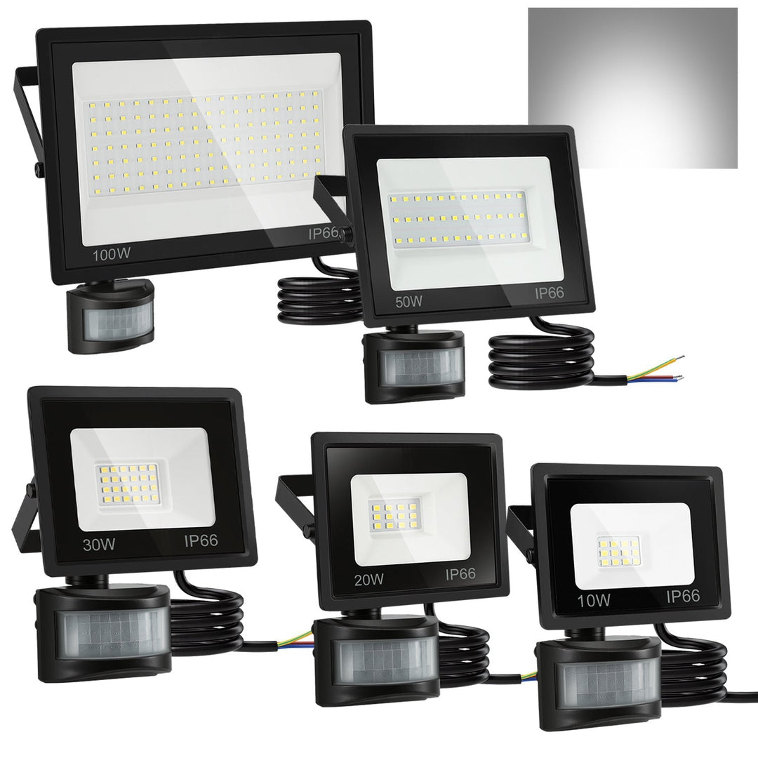 LED Flomlys med Bevegelsessensor Kald Hvit 10W-100W (uten kontakt) | Luvikno