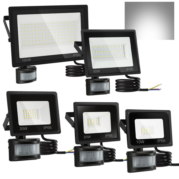 LED Flomlys med Bevegelsessensor Kald Hvit 10W-100W (uten kontakt) | Luvikno