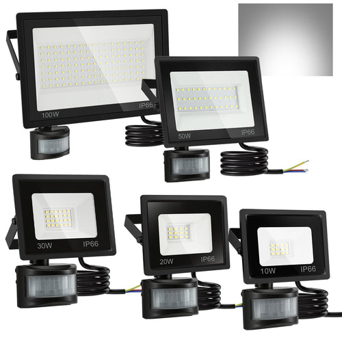 LED Flomlys med Bevegelsessensor Kald Hvit 10W-100W (uten kontakt) | Luvikno