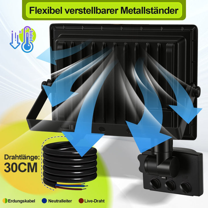LED Flomlys med Bevegelsessensor Kald Hvit 10W-100W (uten kontakt) | Luvikno