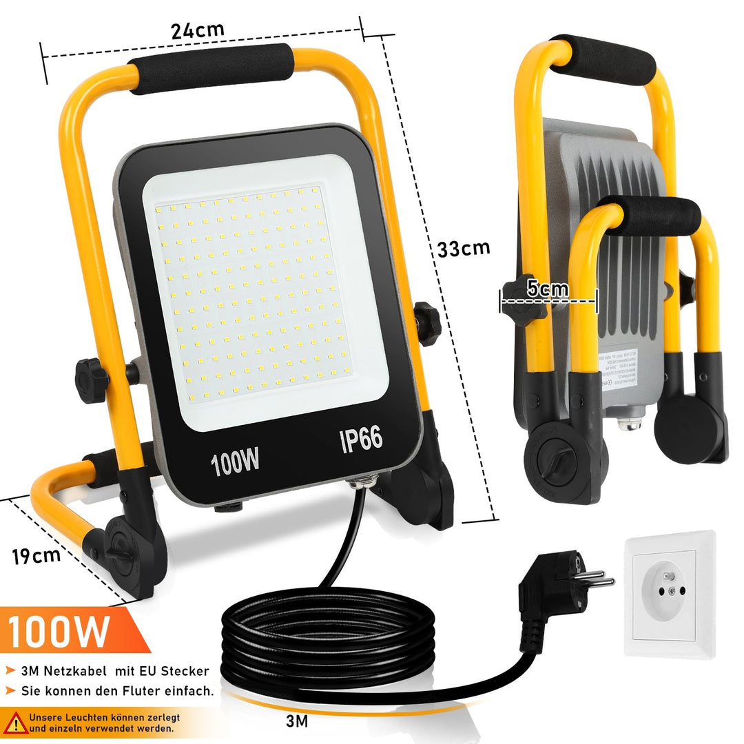 LED konstruksjons spotlight 50W-200W kald hvit IP66 | Luvikno