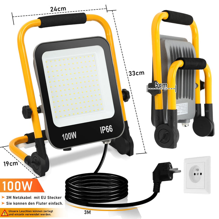 LED konstruksjons spotlight 50W-200W kald hvit IP66 | Luvikno