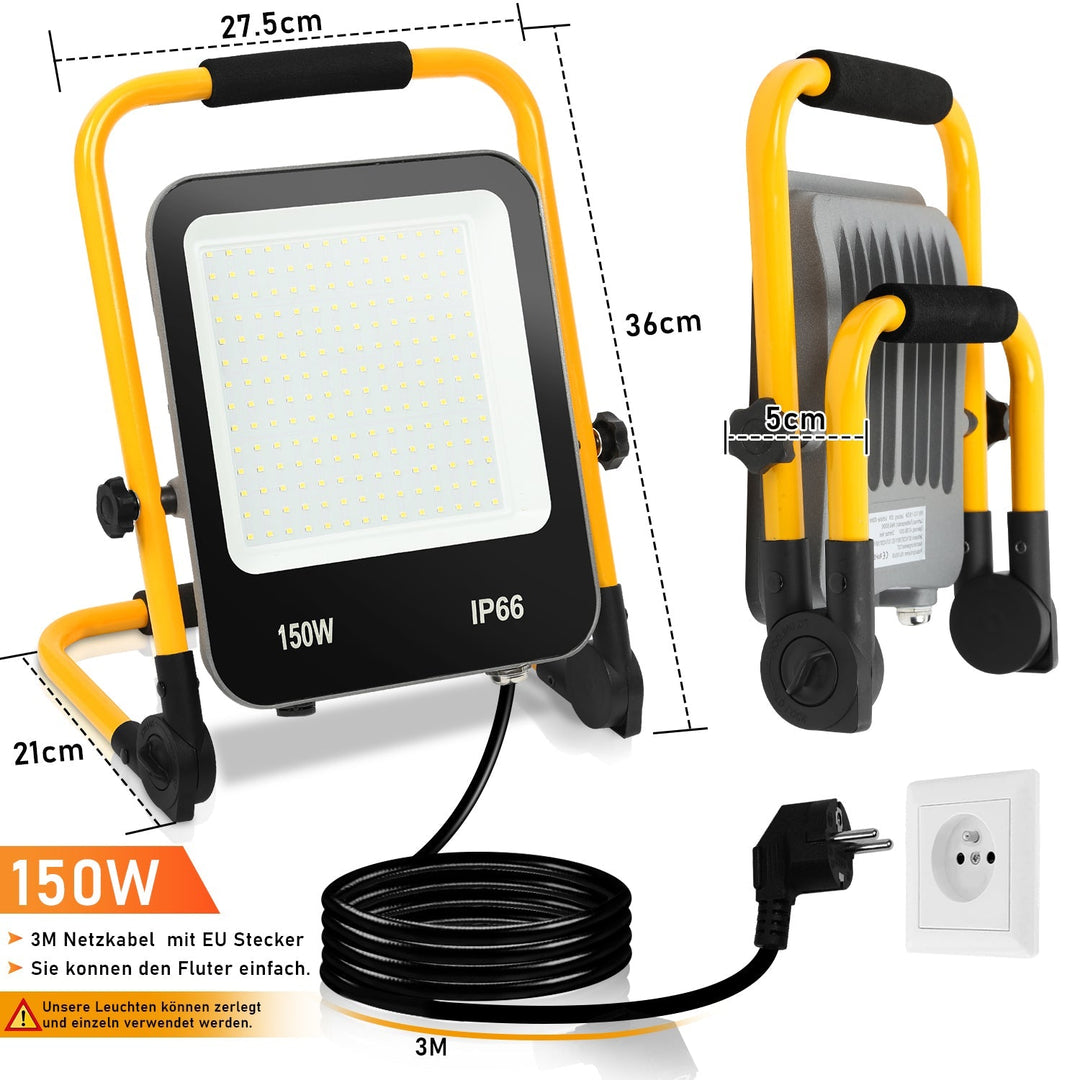 LED konstruksjons spotlight 50W-200W kald hvit IP66 | Luvikno