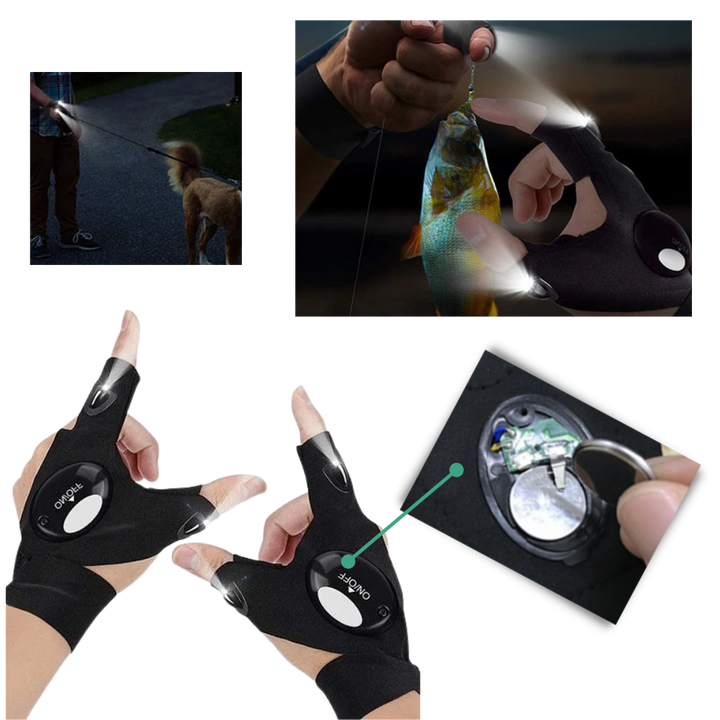 Luvikno | Sett med LED-hansker med vanntette lys
