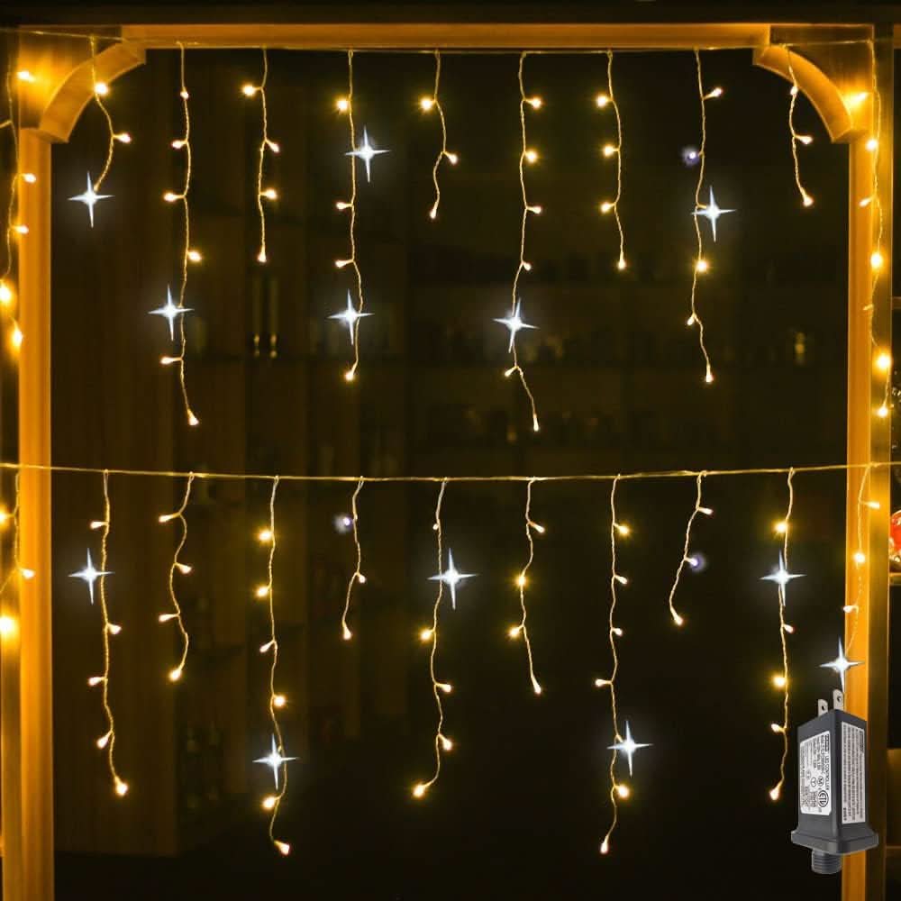 Luvikno | LED Hagegardin 4 × 0,6 m med Værbestandig Eleganse
