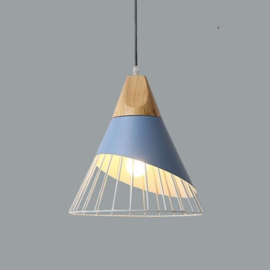 Luvikno | Moderne industriell pendellampe i skandinavisk stil – Tre & Metall