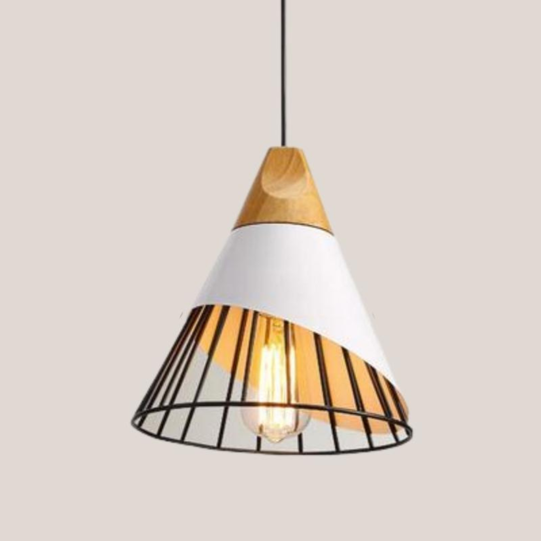Luvikno | Moderne industriell pendellampe i skandinavisk stil – Tre & Metall