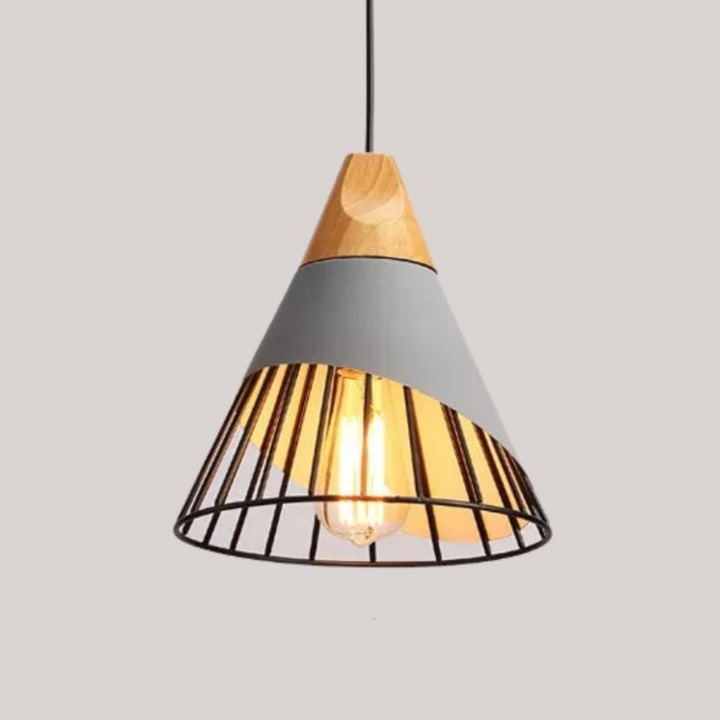 Luvikno | Moderne industriell pendellampe i skandinavisk stil – Tre & Metall