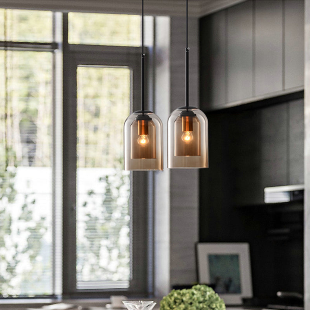 LuxeBeam Lys - Moderne Pendellampe laget av dobbelt glass | Luvikno