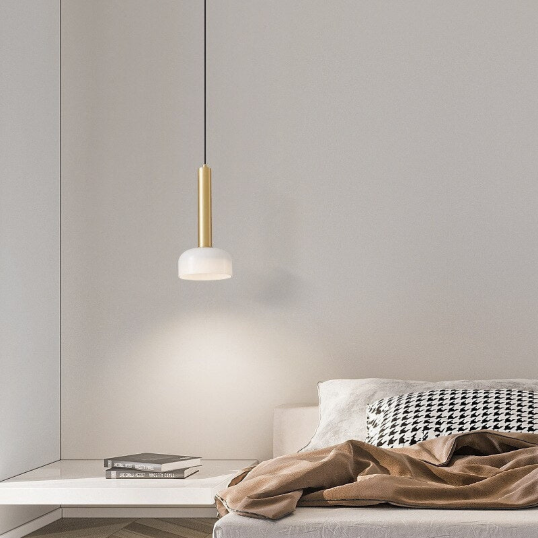 Luvikno | Luksus Minimalistisk LED Pendellampe i Kobber – Justerbar og Elegant