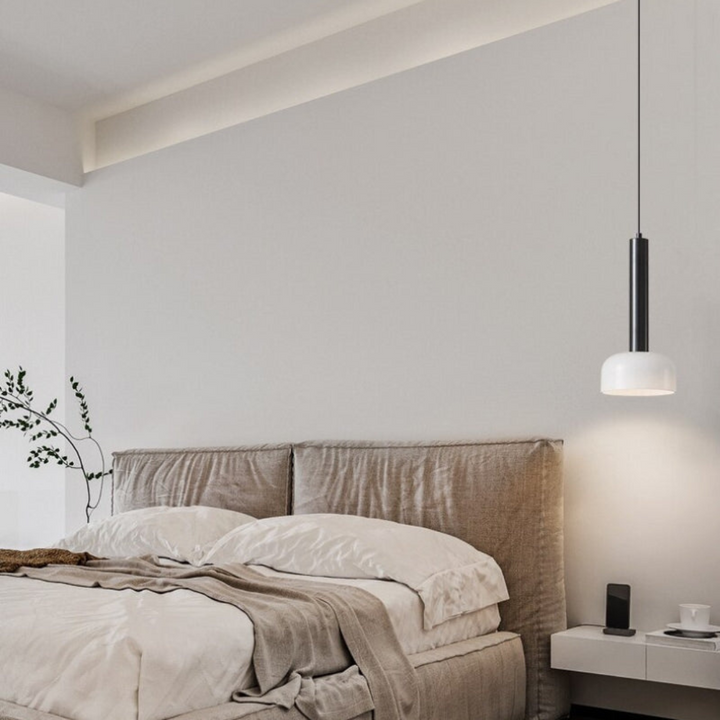 Luvikno | Luksus Minimalistisk LED Pendellampe i Kobber – Justerbar og Elegant