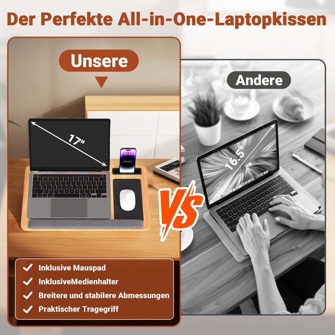 Laptopputerpute ergonomisk laptopbord med håndleddsstøtte & polstret | Luvikno