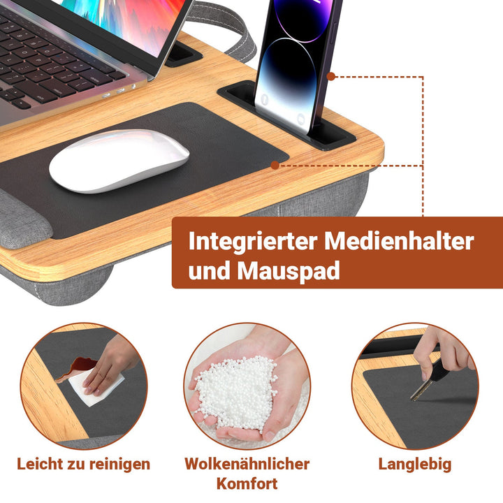 Laptopputerpute ergonomisk laptopbord med håndleddsstøtte & polstret | Luvikno
