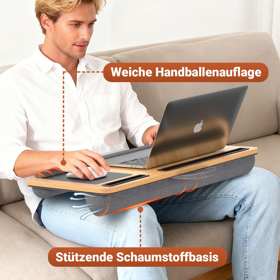 Laptopputerpute ergonomisk laptopbord med håndleddsstøtte & polstret | Luvikno