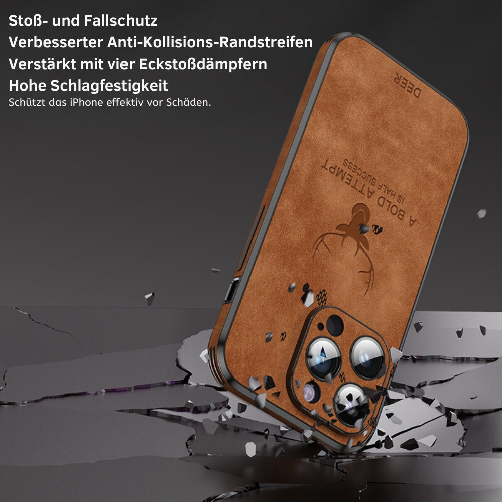 Luvikno | Deer - Luksuriøs Læder iPhone Deksel med Stilig Design og Sjokkbestandig Beskyttelse