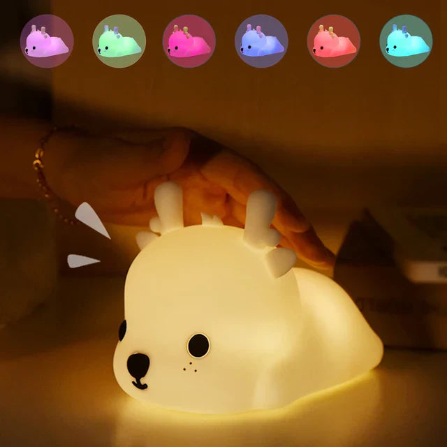 LED Nattlys for Barn – Dimmbar Nattlampe med -Design, USB Oppladbar, Berøringskontroll | Luvikno