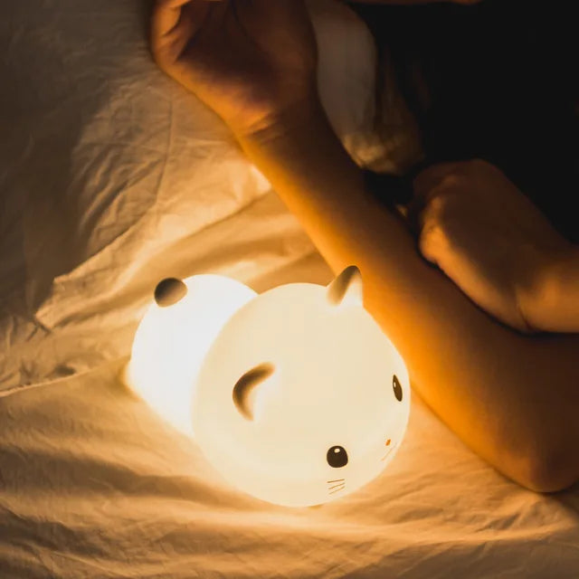 LED Nattlys for Barn – Dimmbar Nattlampe med -Design, USB Oppladbar, Berøringskontroll | Luvikno