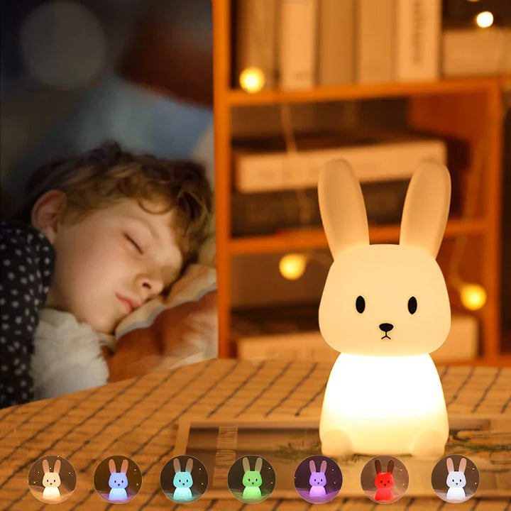 LED Nattlys for Barn – Dimmbar Nattlampe med -Design, USB Oppladbar, Berøringskontroll | Luvikno
