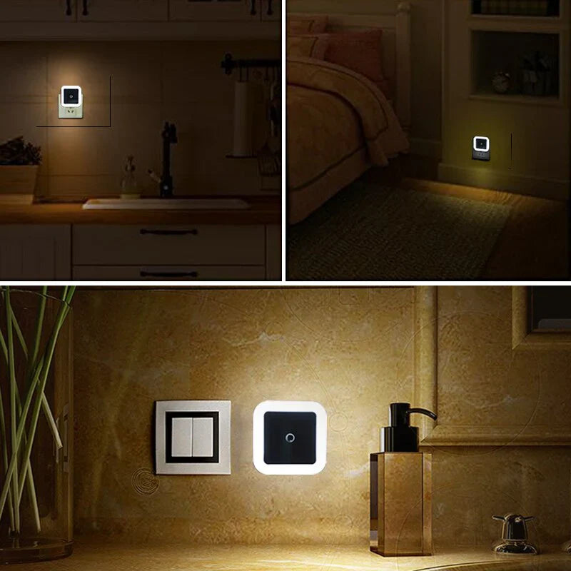 Set med 2 barne nattlamper med bevegelsessensor - GlowGuard | Luvikno