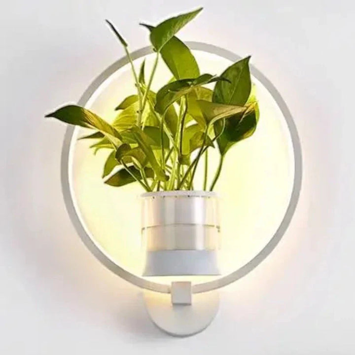 Vegglampe med glassplanteholder Luvikno