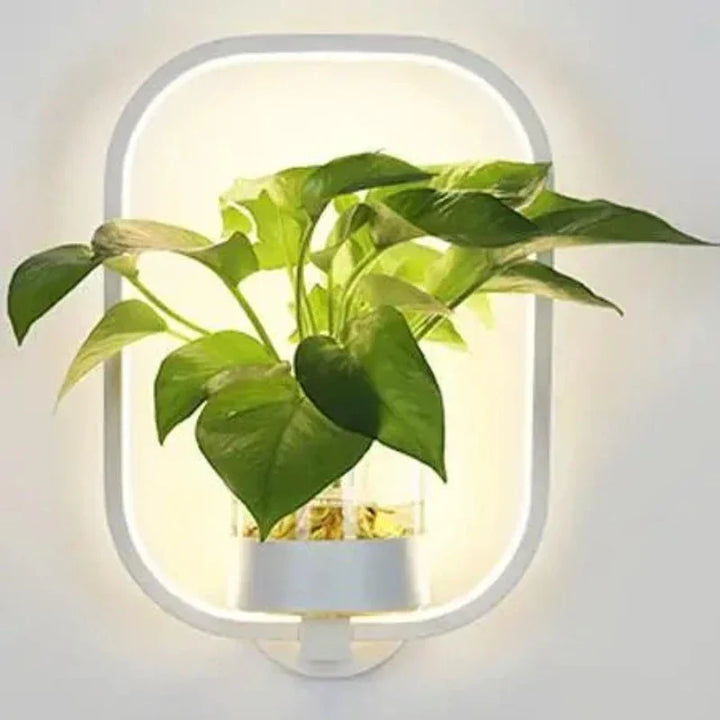 Vegglampe med glassplanteholder Luvikno